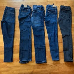 Five pairs size 12 jeans and jeggings